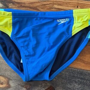 Speedo Men's Royal Blue & Yellow Swim Briefs